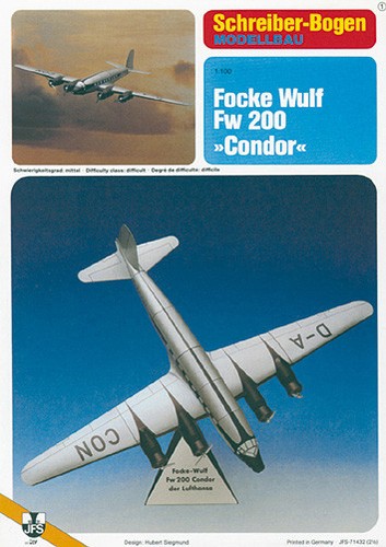 Kartonmodell focke wulf - wulf, 200
